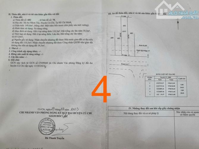 Cần bán 6 mảnh đất mặt tiền Tỉnh Lộ 7 nằm tại xã An Nhơn Tây, Củ Chi, Hồ Chí Minh