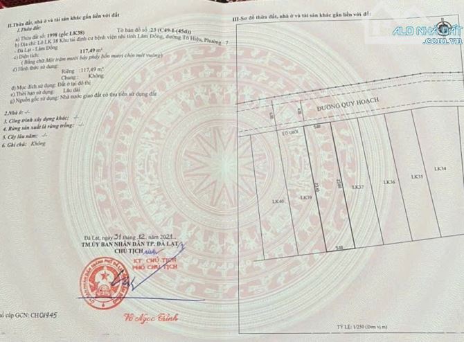 Bán đất khu tái định cư bệnh viện nhi Lâm Đồng