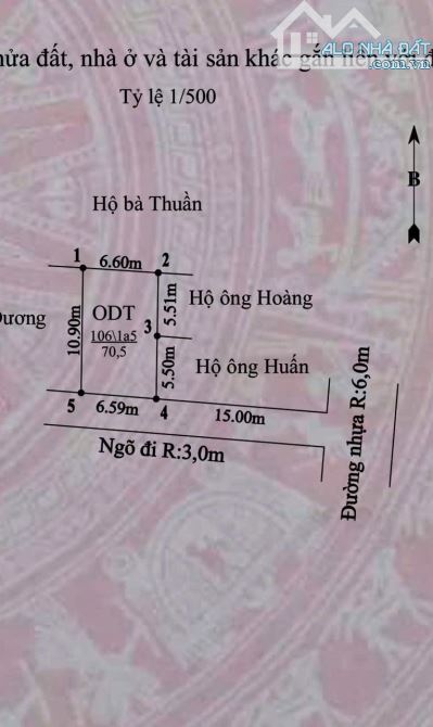 Lô đất vuông vắn tại thôn Hầu Lâm Động - Thuỷ Nguyên đường ô tô ra vào thoải mái chỉ 1,2x