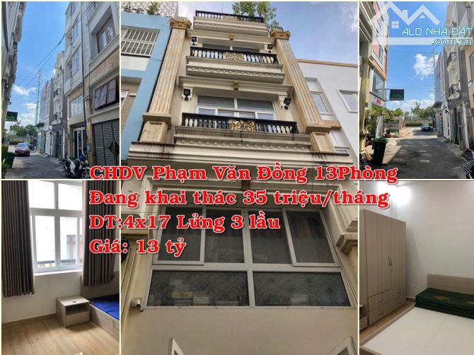 🏠 Nhà 13 Phòng, Dòng Tiền 35 Triệu/Tháng — Vị Trí Vàng Ngay Phạm Văn Đồng, Bình Thạnh!