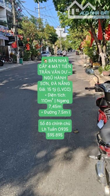 🏡 BÁN NHÀ C4, MẶT TIỀN TRẦN VĂN DƯ – NGŨ HÀNH SƠN, ĐÀ NẴNG Giá: 15.x Tỷ TL