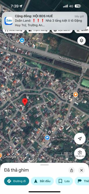 Đất kiệt ô tô 22 Tôn Thất Sơn - Thuỷ Phương TP Huế  Dt: 115m2 Giá: 795 triệu
