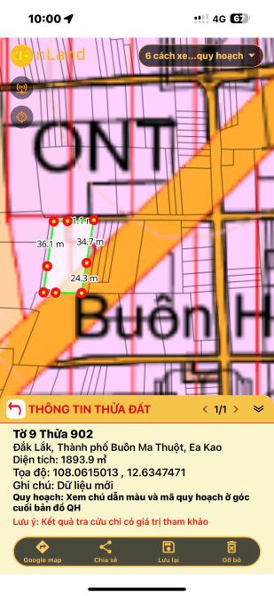 Đất thổ cư Buôn Huê hẻm của đường 19/5