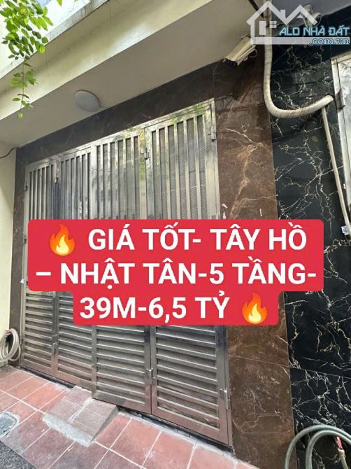 Tây Hồ- Nhật Tân-Ngõ thông- Nhà đẹp 5 tầng- 39m- 6.5 tỷ