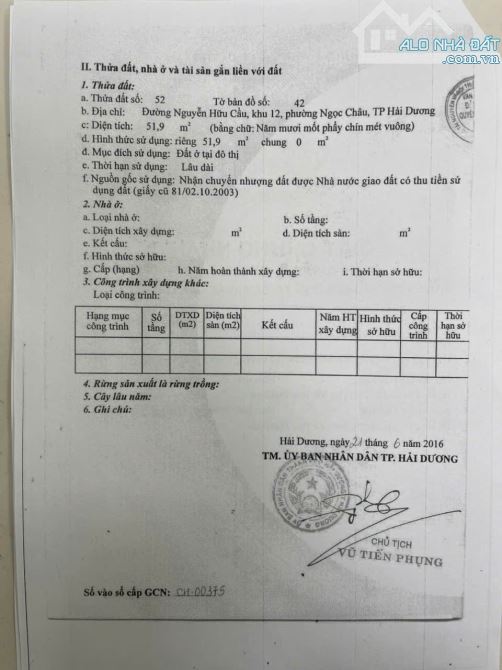 Bán nhà mặt đường Nguyễn Hữu Cầu, Phường Ngọc Châu, Thành Phố Hải Dương - 1