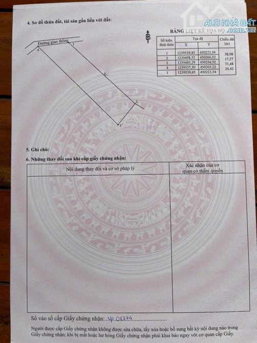 BÁN LÔ ĐẤT VƯỜN NGAY KHU DÂN CƯ NGỌC ĐỊNH 1088M2(20MX58M)  GẦN CHỢ CHỈ 390 TRIỆU - 1