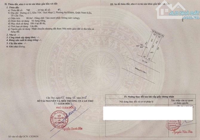 BÁN NHÀ TRỆT MẶT TIỀN ĐƯỜNG TRẦN VĂN LONG KDC AN KHÁNH , CẦN THƠ - 1