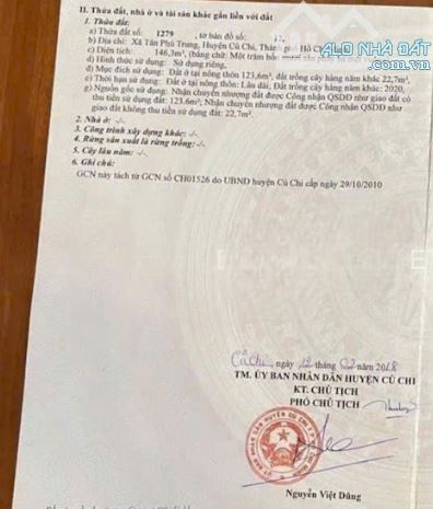 CHỦ BÁN NGỘP LÔ ĐẤT Ở TÂN AN HỘI CỦ CHI 146M2 GIÁ 500 TRIỆU - 2