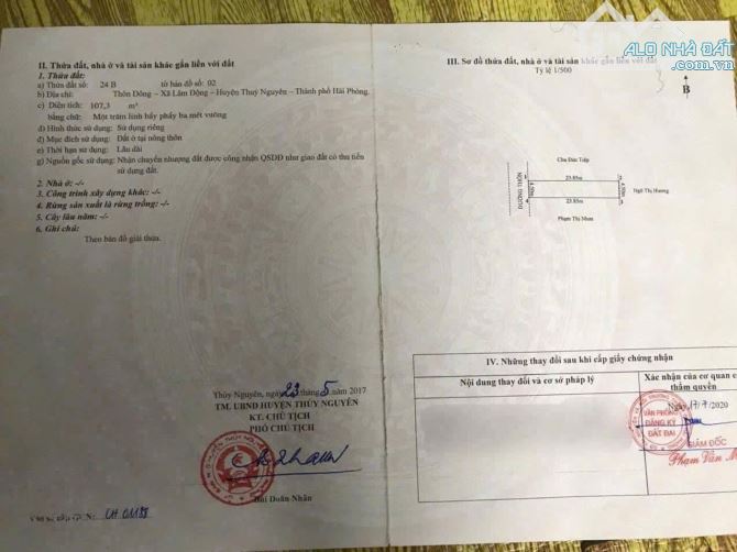 ✅✅ Trục chính thôn Đông - Lâm Động - Thuỷ Nguyên HÀNG HIẾM 100m2 giá 3.1x tỷ.  👉 Vị trí đ - 2
