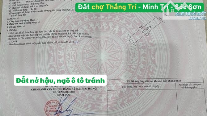 Bán đất chợ Thắng Trí - Minh Trí - Sóc Sơn - 99m2 - nhỉnh 2 tỷ - 2