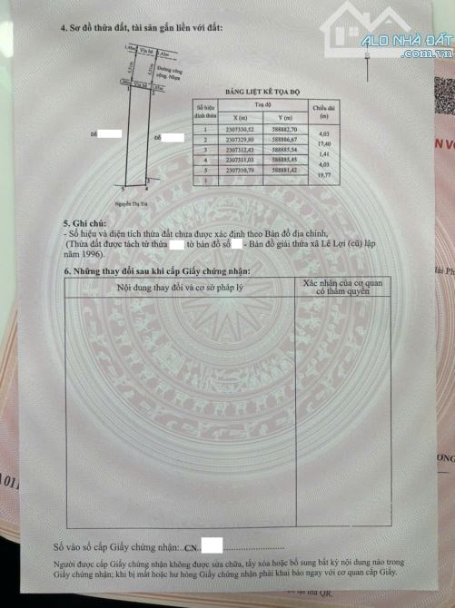 Nhượng lô đất mặt đường Lương Quy ngay kế đường 30 m ra trung tâm phường - 3