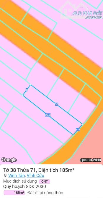Bán gấp đất 185m2 full thổ tặng nhà C4, ngay chợ dân sinh và ĐT 767 Vĩnh Tân, chỉ 7,5tr/m2 - 3