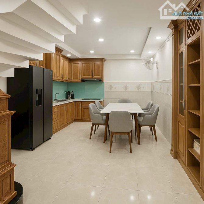 "nhà đẹp 5 tầng ngay Phan Huy Ích 74.1(4m2x17m)  XE TẢI 6mTHÔNG - Ô TÔ NGỦ TRONG NHÀ - 5 T - 3