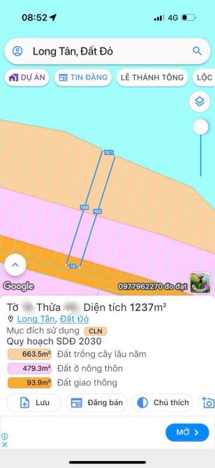 HỒ LỒ Ô - LONG TÂN - ĐẤT ĐỎ - BRVT; mặt tiền đường nhựa, mặt hồ nước quanh năm cực đẹp - 4
