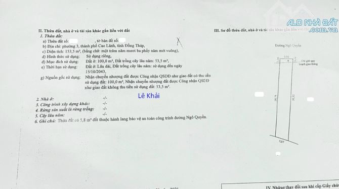🔰 Bán nhà đất: 364m² (Mặt tiền 13m, hậu 10m, thổ 200m²)  🔰 Đường Ngô Quyền, TP Cao Lãnh - 5