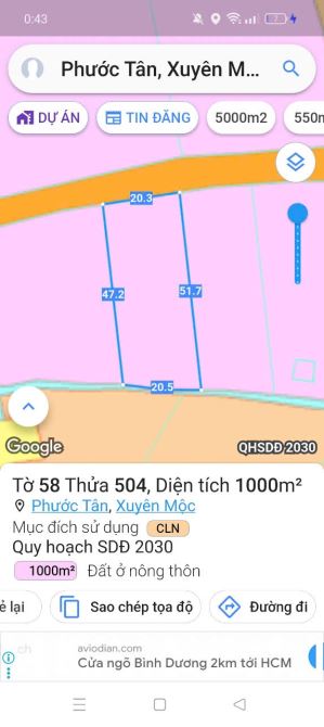 BÁN VƯỜN 1000M2  PHƯỚC TÂN NGAY GẦN TRUNG TÂM, GIÁ 1.5 TI, DT 1000M2