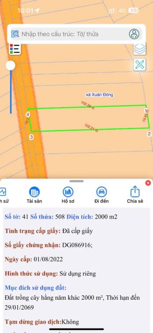 BÁN 2000M2 ĐẤT TẠI XUÂN ĐÔNG CẨM MY ĐÔNG NAI, CHỦ MUA 1TI050/S NAY NGOP BÁN 650TR/S