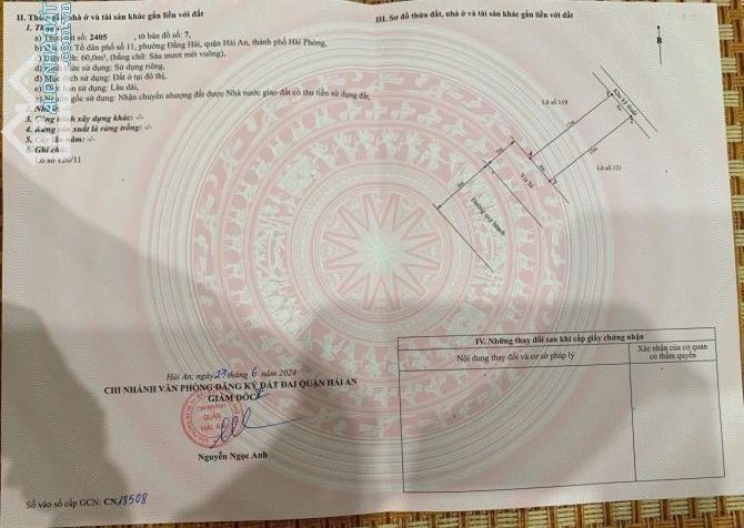Bán đất Lô 11 Lê hồng phong-đăng hải-hải an
