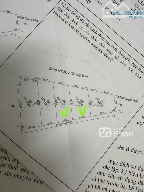 BÁN ĐẤT MẶT TIỀN 10/3 HƯỚNG BẮC, MỖI THỬA 1000 M2, GIÁ 5.5 TỶ