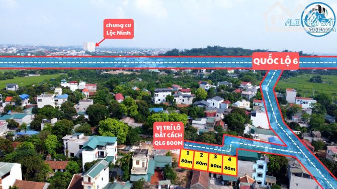 MỞ  BÁN 4 LÔ ĐẤT ĐẸP, Ô TÔ ĐỖ TẬN NƠI, CÁCH QL6A 800M, GIÁ TỪ 2ty48-2ty72
