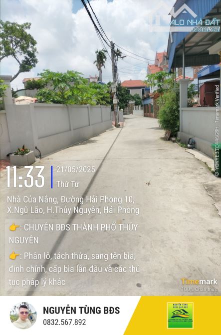 Bán đất tặng nhà cấp 4 phường Phạm Ngũ Lão, Thủy Nguyên - 1