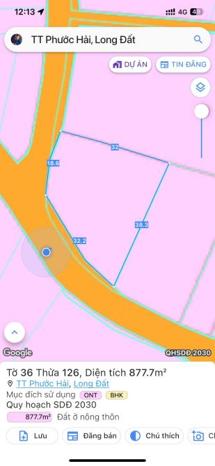 GÓC 2 MẶT TIỀN ĐƯỜNG NHỰA TT PHƯỚC HẢI CÁCH BIỂN 3KM 🔺DT 877m2 sẵn 400 thổ cư tự do - 2