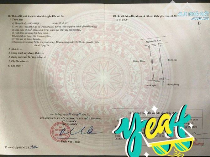Bán lô đất tuyến 2 trục đường đôi - sát TĐC khu B - Dương Quan - Thuỷ Nguyên - 2