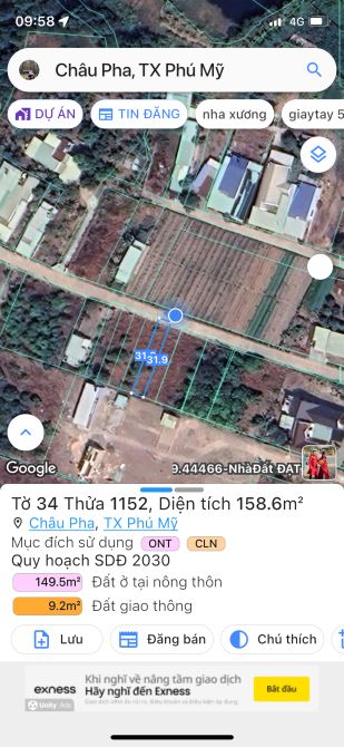 Bán Đất Châu Pha - Phú Mỹ. Gần KCN - 3