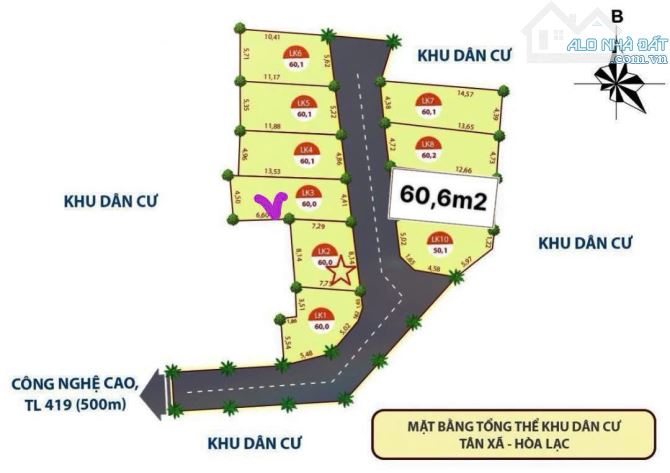 Bán đất thổ cư 60m2 - Thôn 6 Tân Xã, Thạch Thất, Hà Nội - 3