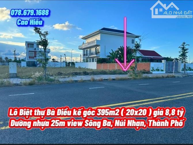 💥Lô Biệt thự Bà Điều lô kế góc 395m2 ( 20x20 ) giá 8,8 tỷ