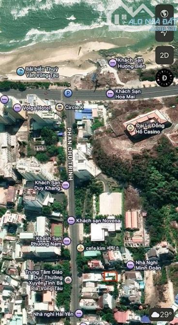 Bán Đất Biệt Thự 172m2 Góc 2 Mặt Hẻm Oto Phan Chu Trinh, p.2,Vũng Tàu -Giá 18tỷ