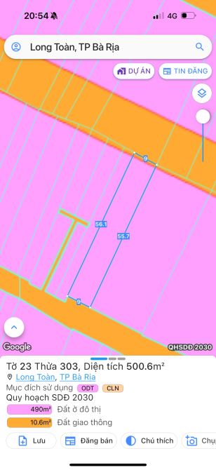 Bán gấp DT: 9x56 Giá 4.9 tỷ. Đường Trần Chánh Chiếu, Phường Long Toàn, Thành phố Bà Rịa