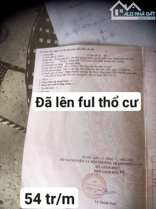 Bán đất tổ 7-Quang Minh-Mê Linh-HN - 2