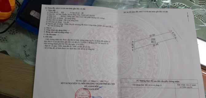 Cần bán lô đất tại Tam Thuấn Ngoại - Phúc Thọ - Hà Nội  - Diện tích 88m với mặt tiền 4.15m - 2