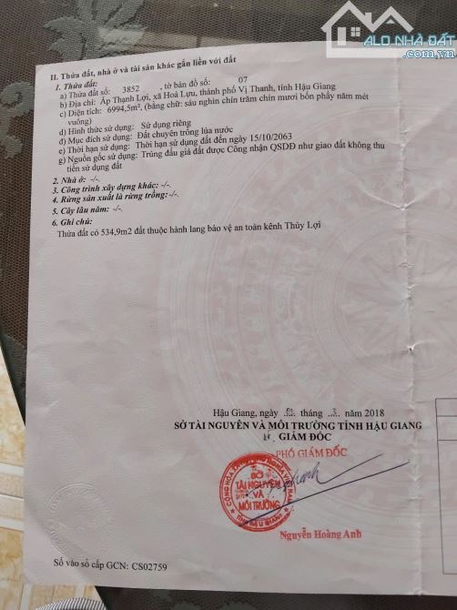 BÁN 8.000M VUÔNG ĐẤT LÚA MẶT TIỀN QUỐC LỘ 61C XÃ HOẢ LỰU THÀNH PHỐ VỊ THANH HẬU GIANG - 5