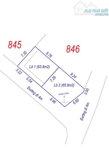 Bán đất Lại Thế Phạm Văn Đồng, Vỹ Dạ, TP Huế 66m2 giá 1 tỷ 750 triệu