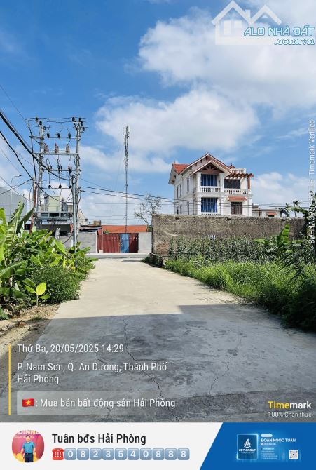 Bán đất Lương Quán, Nam Sơn ngõ 3m thông 1,3tỷ. - 2