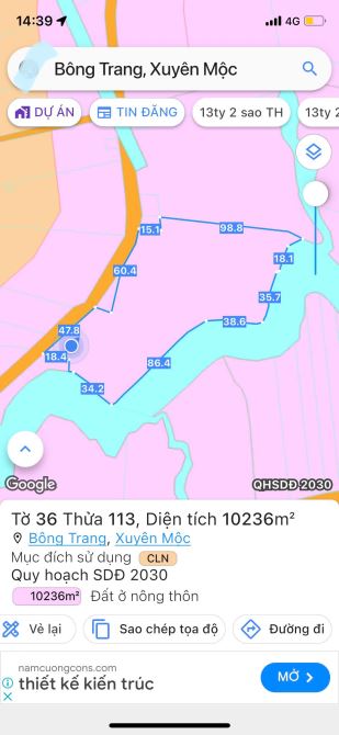 DT: 13.000m2 Giá: 19 Tỷ. Đất Mẫu xã Bông Trang, Huyện Xuyên Mộc, BRVT - 2