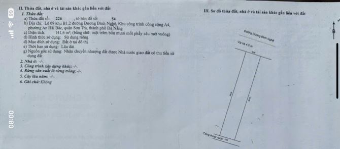 CHUYỂN NHƯỢNG CẶP ĐẤT ĐƯỜNG DƯƠNG ĐÌNH NGHỆ.KHU PHỐ HÀN SẦM UẤT - 3
