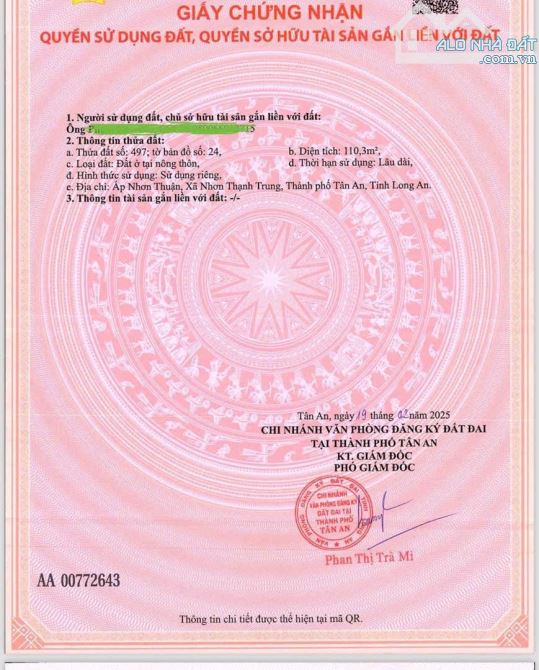 ✅ Bán lô đất thổ cư mặt tiền đường Bùi Tấn, xã Nhơn Thạnh Trung, TP Tân An _ DT: 5 x 21.5 - 3