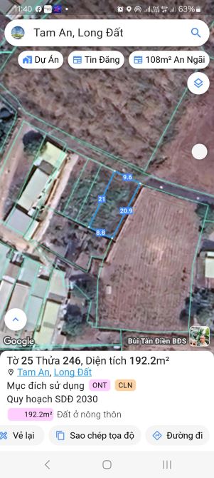 Cần bán nhanh lô đất 192m² mặt tiền đường nhựa xã Tam An, huyện Long Đất giá 1.27 tỷ - 4