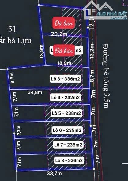 👊 Đất thổ cư 336m2 tại Đạ Lây, Đa Huoai Lâm Đồng giá chỉ từ 279tr - 6