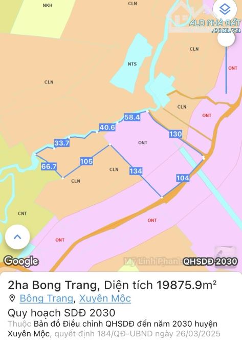 Bông Trang, Xuyên Mộc gần 2ha vườn nhãn mặt tiền nhựa đến 104m