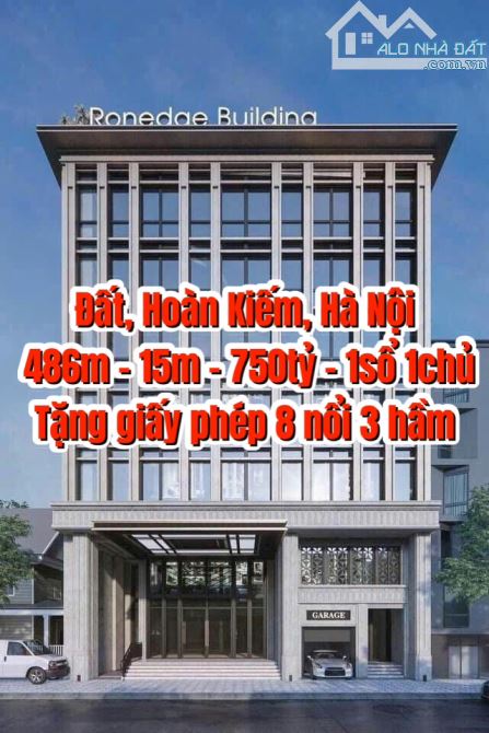 Đất, mặt phố Lý Thường Kiệt, Hoàn Kiếm, Hà Nội: dt 486m, mt 15m, giá 750 tỷ
