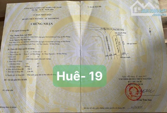 🪀Lô Áp Góc mặt đường liên thôn Chung cư Huê-  Đường Đá- Hoa Động- HP cực đẹp
