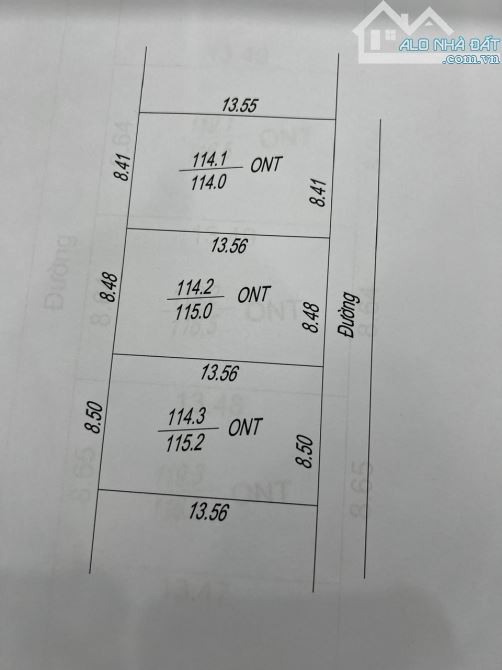 115 mét mặt tiền 8.5 mtại Hòa Thạch full thổ cư đường thông kinh doanh b - 1