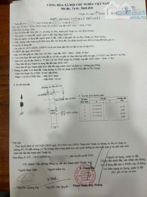 Bán đất 4x24.5m, mặt tiền An Phú 4 p.An Phú kế chợ An Cơ - 1