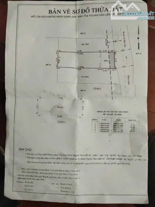 Bán Đất TẶNG Nhà MT đường số 9 P 16. DT: 4x20 cn 80 m2. Nhà 2 Lầu Gía chỉ 8 tỷ Tl. - 2