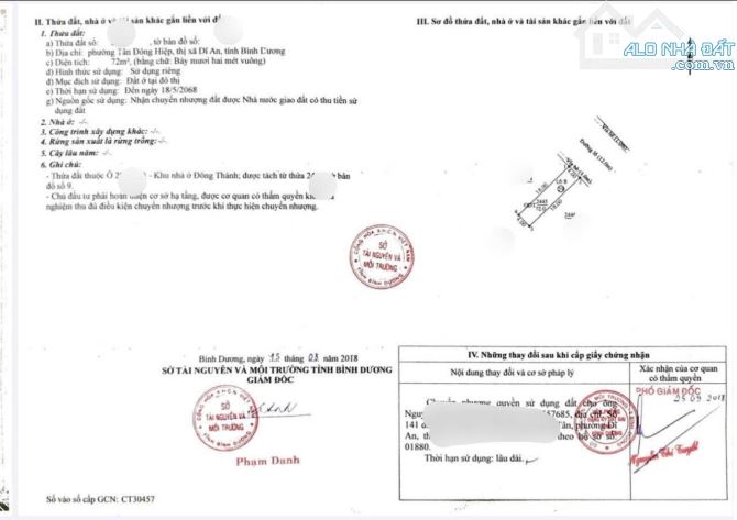 Đất gần ngã tư Chiêu Liêu, phường Tân Đông Hiệp, TP Dĩ An. 3,5 tỷ - 4