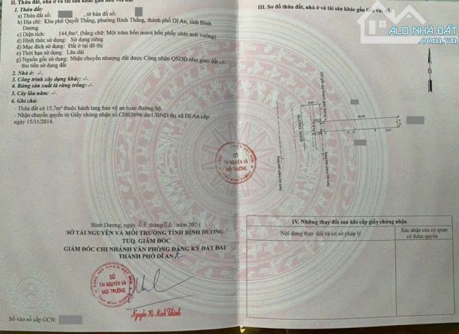 Đất gần ngã 3 Tân Vạn, phường Bình Thắng, Tp Dĩ An. 5,5 tỷ - 4